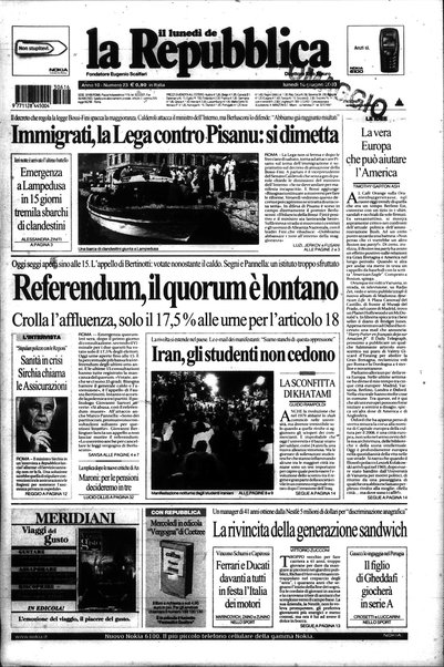 Il lunedì de La repubblica